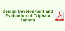 Design Development and Evaluation of Triphala Tablets